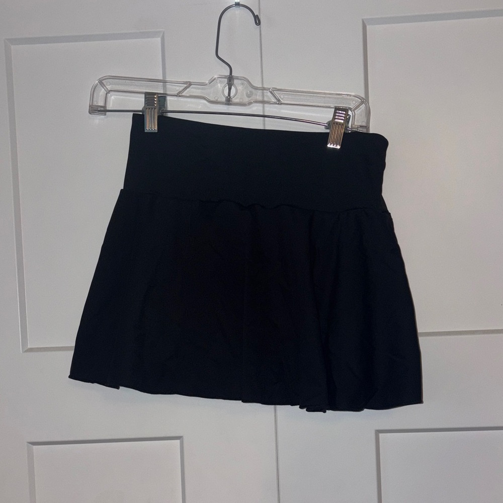 Black Pleated Mini Skirt